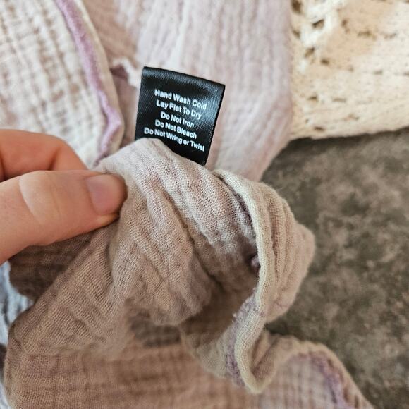 POL Boho Festival Crotchet Sleeve Oversized Button Down Top Size S - Picture 6 of 7